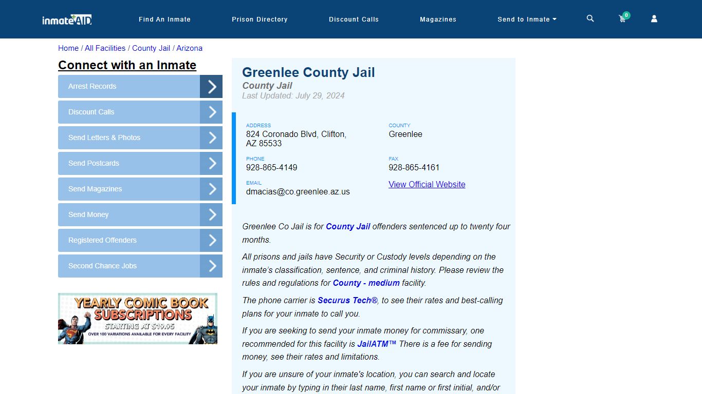 Greenlee County Jail - Inmate Locator